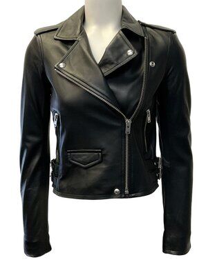 Iro Black Leather Ashville Moto Jacket